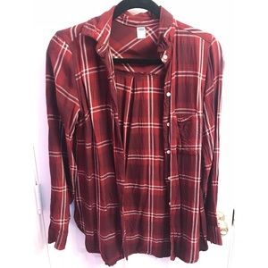 Old navy maroon flannel XS